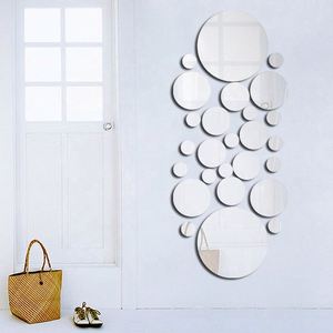 Espejo Decorativo Geométrico Circular 3D, Adhesivo Removible para Pared, Accesorios de Decoración para el Hogar, Espejo Redondo - Product Image 1