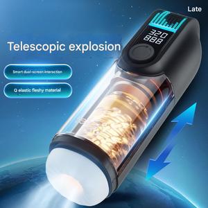 Copa Masturbadora Masculina Thunder Storm Nine Waves Black Hole, Totalmente Automática, Telescópica, con Calefacción, Vibración, TPE Suave, Juguete Sexual - Product Image 3