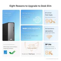 Ordinateur de bureau professionnel Wholesale New Star Desk Slim S03, Intel Core I7 10 cœurs, 16 Go DDR5, 512 Go SSD, Windows 10, Noir