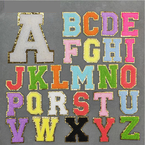Loveda, venta al por mayor, parches bordados con letras al por mayor, pegatinas grandes con purpurina, parches de chenilla para planchar, parches para ropa, parche para el día del juego - Product Image 2