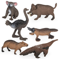 yxs Ensemble de figurines d'animaux miniatures de simulation cognitive pour enfants : Autruche, ornithorynces, capybara, marmotte, sanglier