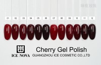 Vernis à ongles en gel ICE NOVA Cherry, couleurs rouge foncé avec paillettes scintillantes, sans HEMA, vernis à ongles en gel UV, vernis à ongles en gel rouge de Noël