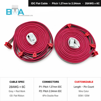 Câble ruban gris personnalisé UL2651 28AWG à 6 conducteurs, 1,27 mm à 2,54 mm IDC Micro-Match, 3000 mm pour équipement d'automatisation