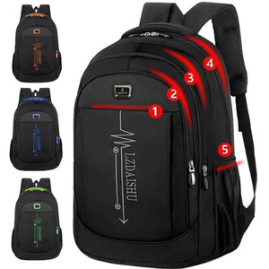 Large Capacity <b>Backpack</b> For <b>Men</b> Women Laptop Travel School Business Waterproof 20-35L <b>Black</b> Blue Orange Green Solid Color - Product Image 5