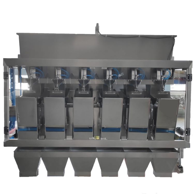 High Speed Automatic 6 Head Linear Weigher Digital Weighing Particle Powder Nut Grain Food Packaging Machine Paper Bags Wrapping