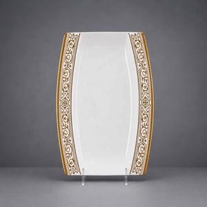 Vajilla de Porcelana Fina con Borde Dorado de Lujo, Elegante Juego de Vajilla Europea para Banquetes de Boda, Regalo Personalizado al por Mayor - Product Image 6