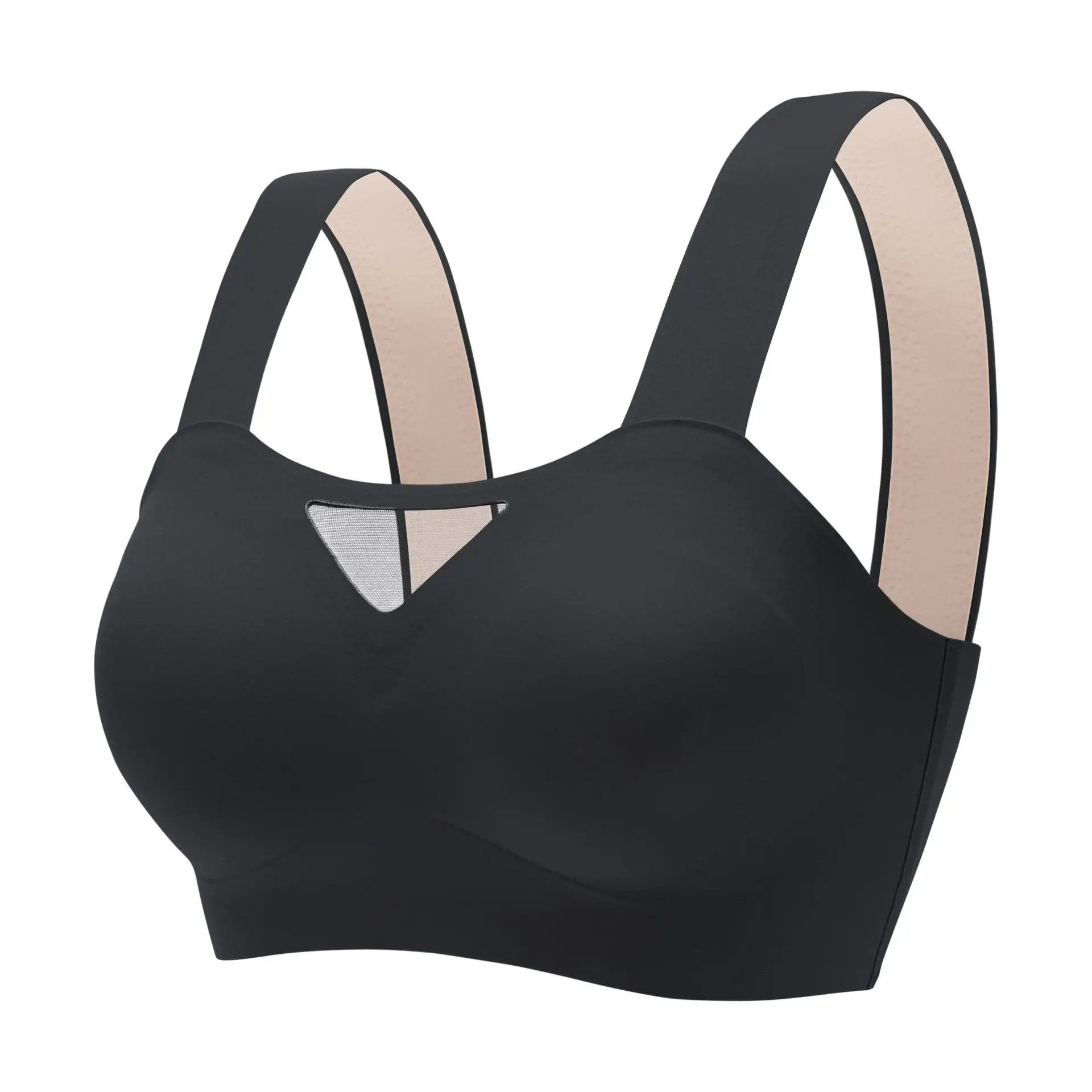 New Seamless Thongs Tamanho Grande Brilhante Látex Sports Bra das Mulheres com Pequeno Push-Up Não-Aço Anel Vest Estilo para Peito Grande