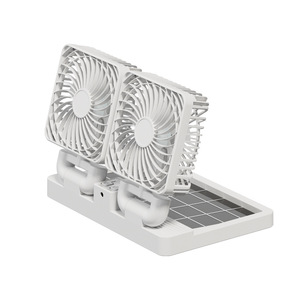 Nouveau mini <span class=keywords><strong>ventilateur</strong></span> portable 5V <span class=keywords><strong>USB</strong></span> à interface universelle pour camions de grande taille, double tête, à énergie solaire, moteur sans balais, 3 vitesses - Product Image 1