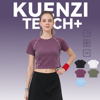 T-shirt Kuenzi Cool Feeling Hot Girl 210GSM 65% coton 35% polyester, coupe ajustée américaine, manches courtes extensibles pour femmes