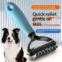 Brosse de toilettage double face pour animaux de compagnie, outil démêlant et anti-chute pour chiens à poils longs, vente en gros
