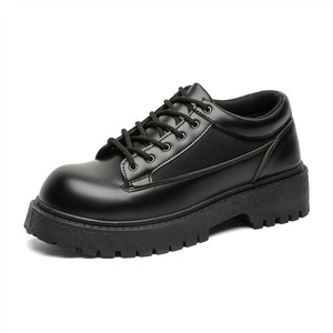 Chaussures Derby décontractées pour hommes, <span class=keywords><strong>originales</strong></span>, haut de gamme, noires, à semelle épaisse, rehaussantes, en PU, à lacets, respirantes, en maille, style Cleanfit - Product Image 5