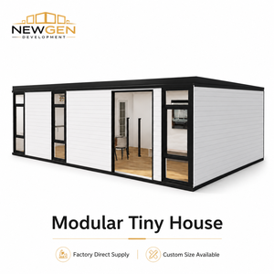 บ้านสำเร็จรูป NEWGEN DEVELOPMENT แบบโมดูลาร์ ขนาดเล็ก แผงสีขาว โครงสีดำ ดีไซน์มินิมอล ติดตั้งง่าย บ้านสำเร็จรูปขยายได้ โครงสร้างเหล็ก - Product Image 1