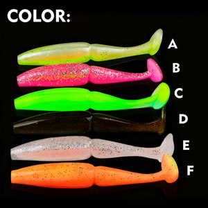 Señuelo blando de dos secciones con cola en T, gusano blando de PVC de doble sección sin anzuelos, con <span class=keywords><strong>sabor</strong></span> a pescado. - Product Image 5
