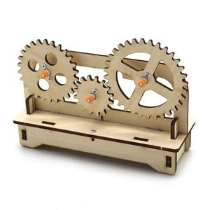 Kit d'apprentissage du principe mécanique du modèle de transmission par engrenages en bois, jouet éducatif pour enfants de 7 à 9 ans, expérience scientifique - Product Image 2