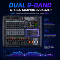 Console de mixage audio professionnelle HL-G14P 14 canaux RGB alimentée, amplificateur 2*350 Watts, double 99 effets DSP, BT 5.0 OTG
