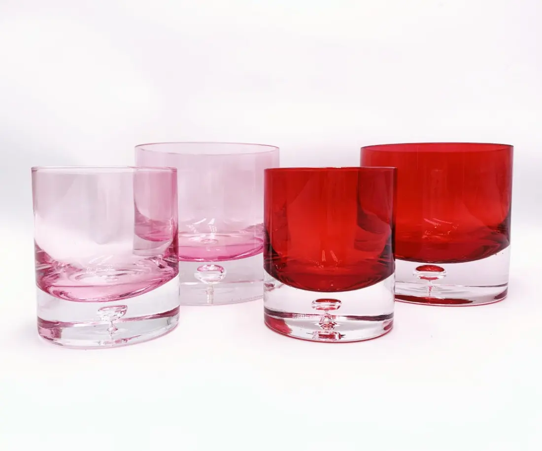 LOGO Customized 7oz 20oz Red Pink Candle Glass Holders Empty Glass Tealight Cups