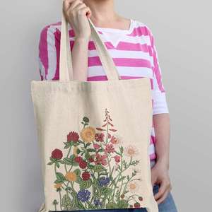 <b>Reusable</b> 12oz Cotton Canvas <b>Shopping</b> Grocery Tote <b>Bags</b> with Pocket Shoulder Handle Promotion Use - Product Image 5