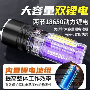 ไฟฉายเลเซอร์ใหม่ ไฟ LED สีขาว ชาร์จซ้ำได้ ปรับซูมได้ แสงแรงสำหรับใช้งานกลางแจ้ง พร้อมหน้าจอดิจิตอล - Product Image 4