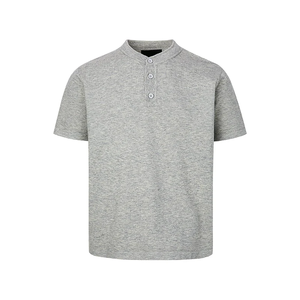 Wholesale Custom Logo Men Textured Henley T-<b>Shirt</b> 3 <b>Button</b> <b>Half</b> Placket Solid Color Short Sleeve Loose Fit Basic Casual Tees - Product Image 5