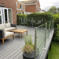 Moderner Korrosionsbeständiger Klemm-Poolzaun Balustrade Rahmenloses Glasgeländer Pfosten 316 Edelstahl Treppen Villa Balkon