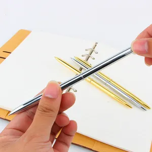 Minimalist gümüş Metal tükenmez kalem 4 renk kalemler resepsiyonu kalem