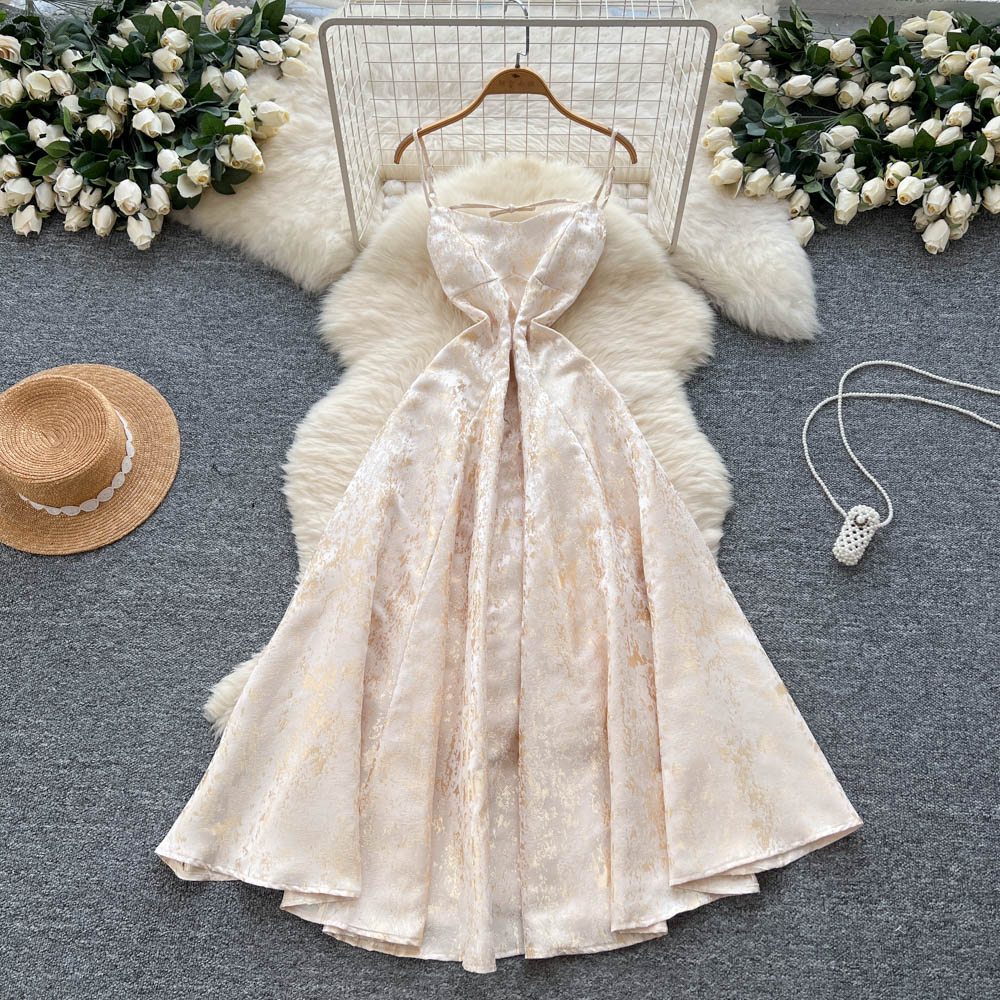 Summer Roman Casual Midi Dress For Women Empire Lace Dress