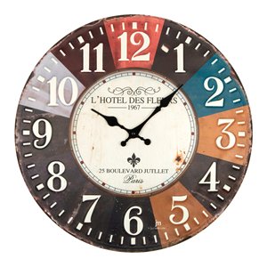 Reloj de pared (40cm) Hotel des Fleurs JUSTAMINUTE Multicolor 21555 - Product Image 1