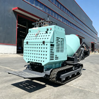 Einfach zu Bedienender Mini-Raupenmischer 300L Selbstladend Automatisch, Tragbare Kettenbetonmischmaschine