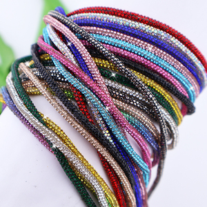 Cordones reflectantes de diamantes de imitación de cristal de 4mm de ancho, brillantes, multicolor, estilo de lujo, cordones de arcoíris DIY para prendas - Product Image 4