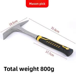 <span class=keywords><strong>Pioche</strong></span> portable en acier pur pour travaux extérieurs avec poignée antidérapante TPR, marteau diamanté de 32 cm pour jardinage, agriculture et bricolage - Product Image 4