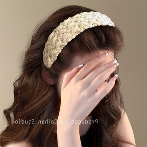 Diadema tejida Miss YAOYU <span class=keywords><strong>Fula</strong></span> ~ Estilo francés, para realzar el volumen del cráneo, color liso, suave y sencilla, para el cabello, ideal para viajes - Product Image 3