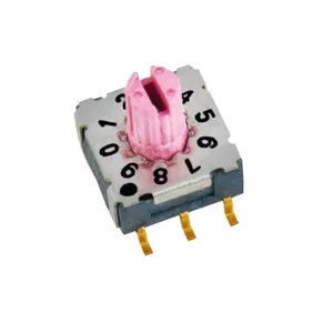 High quality smd 6-pin 10-position rotary coding switch with handle 7.40X7.40mm ip67 Rotary dip switch