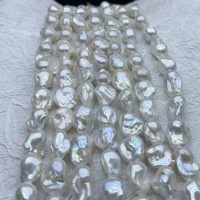 Collier de perles de culture d'eau douce baroques blanches irrégulières de grande taille (14-19 mm) – Vente en gros de fils de perles d'eau douce