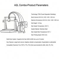 Imprimante 3D à double buse X2D originale A1 A2L P2S X2D Combo avec AMS 2 Pro, imprimante FDM de bureau intelligente compatible