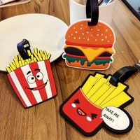 Étiquettes de bagage en PVC style urbain et simple, très vendues pour l'exportation, porte-cartes anti-perte pour frites, hamburgers, cartes d'embarquement et cartes de bus