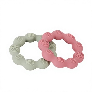 <b>Silicone</b> Nine-<b>Bead</b> Food-Grade Infant Teething Stick Boilable Baby Teether for 0-24 Months - Product Image 1