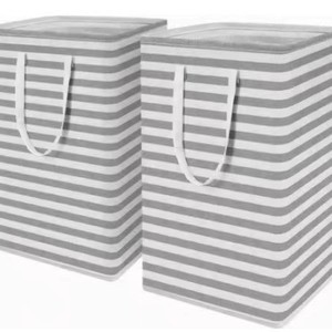 <b>Basket</b> Modern Striped Gray <b>Foldable</b> Sorting <b>Basket</b> Multifunction Wholesale Dirty Clothes Storage <b>Basket</b> - Product Image 3