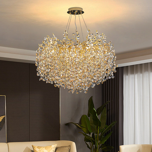 2025 lüks E14 cilalar için alüminyum pişirme vernik otel lobisinde oturma odası dubleks asılı lamba tavan lambası - Product Image 3