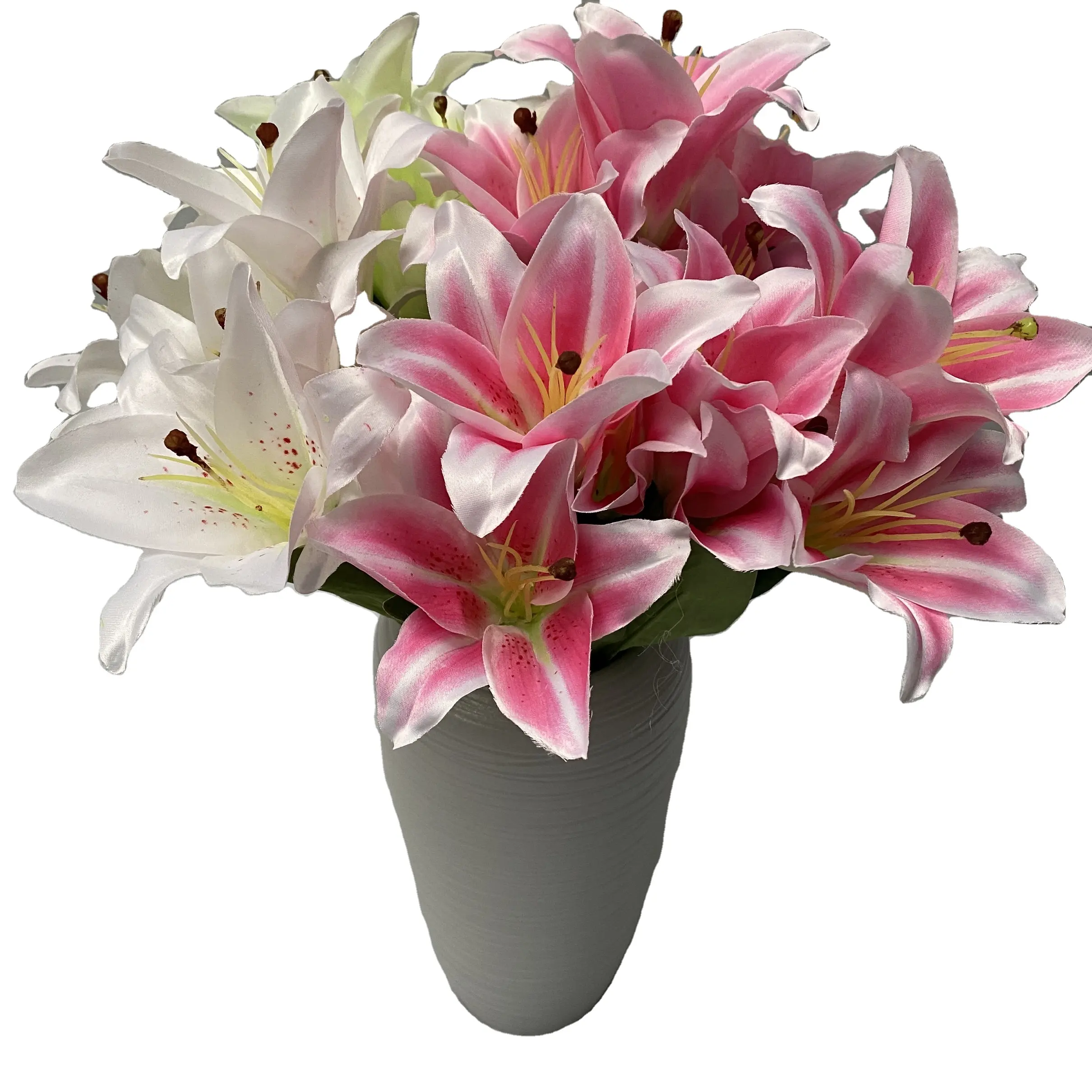 Küçük 7-head burç dekorasyon çiçek yapay çiçekler dekoratif ile zambak