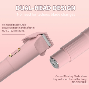 Épilateur corporel électrique rechargeable pour femme à double tête, lame flottante incurvée, rasage précis sans bourrons R Fillet - Product Image 5