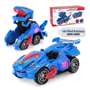Dinosaure électrique à déformation automatique 2 en 1, lumière universelle, modèle musical, voiture-jouet pour enfants - Product Image 1
