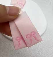 Noeud petite étiquette latérale tissu fait à la main demi pli étiquette couture bricolage accessoires tissage étiquette