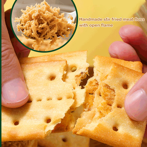 Biscuits croustillants à la viande effilochée, ajouter au <span class=keywords><strong>moins</strong></span> 10% de viande effilochée, biscuits sandwich, biscuits au beurre HALAL, craquelins salés chinois - Product Image 3