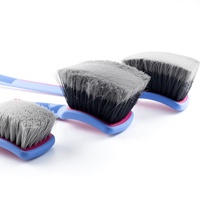 Ensemble de brosses de detailing automobile professionnel TB-K001, 3 pièces, manches longs/moyens/courts, poils ondulés/divisés/finis, poignées contrastées PP+TPR
