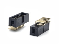 Connecteur de boîtier en nylon à angle droit avec contacts en laiton pas de 2,54 mm, H8,8 mm, 14 broches, pour application sur circuit imprimé, emballé