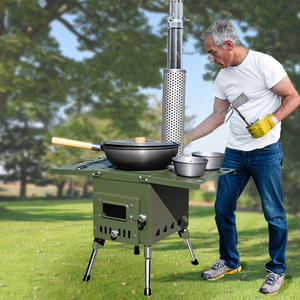 Estufa de Leña Portátil para <span class=keywords><strong>Camping</strong></span>, de Acero Inoxidable, sin Humo, con Cinco Quemadores, de un Solo Quemador - Product Image 3