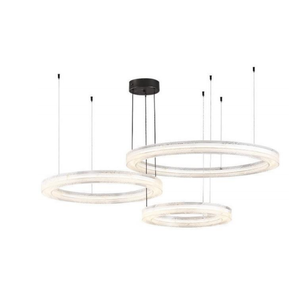 Lustre de grande taille couleur or avec lampe de plafond noire pour la décoration de l'hôtel et de la maison - Product Image 4