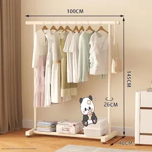 Giá treo quần áo hai tầng bằng kim loại có chốt, kiểu đứng, dày dặn và được gia cố - Product Image 6