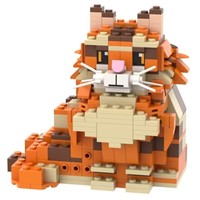Bloques de Construcción de Plástico ABS, Juego de Juguetes en Miniatura de Gato, Escala 1:12, Juguete de Construcción Educativo, Ensamblaje DIY para Niños, Venta al Por Mayor