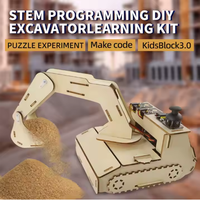 Keyestudio-Kit de aprendizaje para excavadora DIY, tablero de montaje, de madera, inteligente, para Microbit
